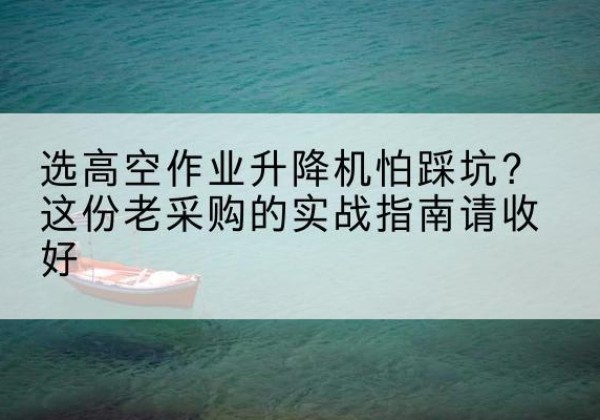 武义高空作业升降机厂家推荐-选高空作业升降机怕踩坑？这份老采购的实战指南请收好